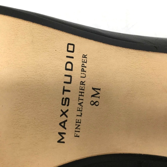 Maxstudio.Com Women Heels Size Us 8M Black Leather - Picture 4 of 8